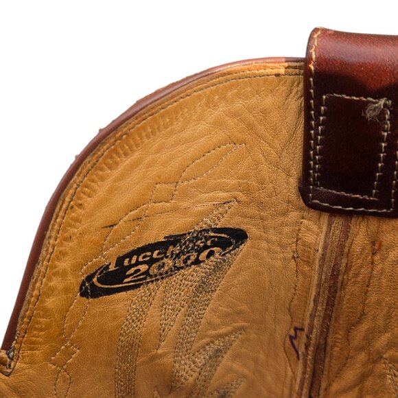 Lucchese 2000 Cowboy Boots Brown Leather Mens 9.5 D Western Wear Rodeo Country - Picture 5 of 16